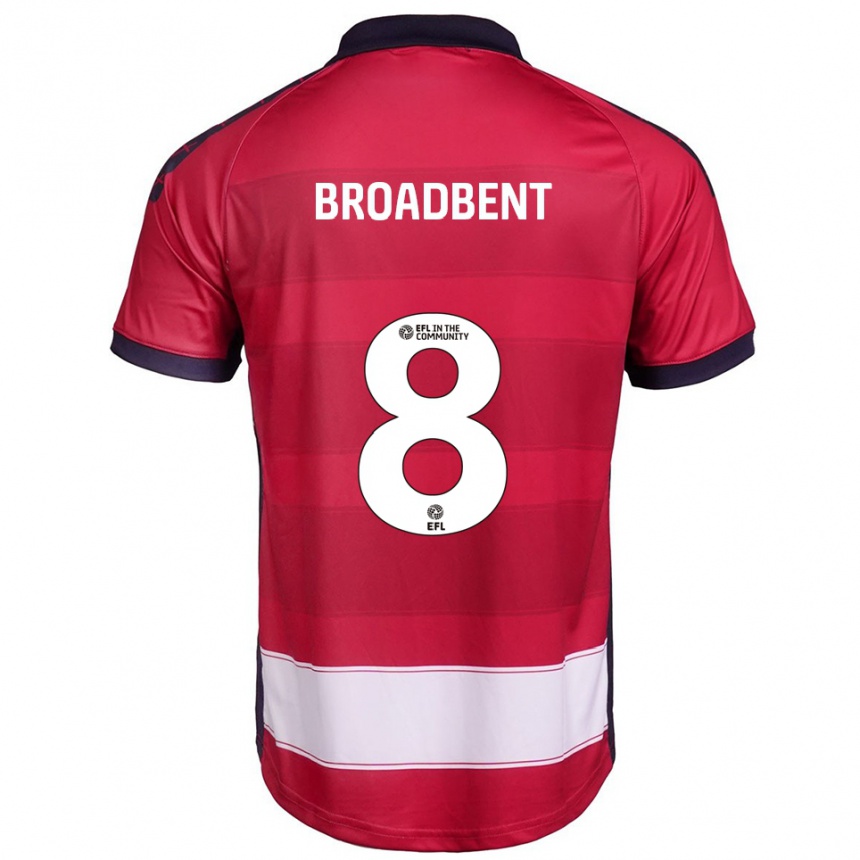 ילדים כדורגל ג'ורג' ברודבנט #8 אדום לבן ג'רזי ביתית 2025/26