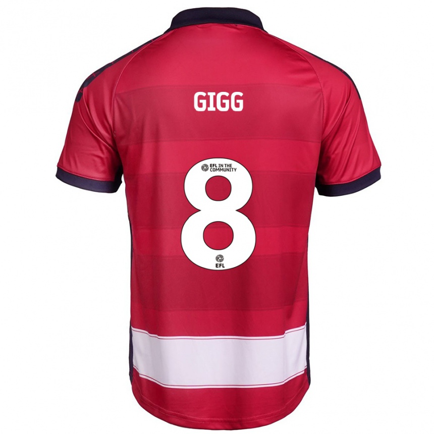 ילדים כדורגל Izzy Gigg #8 אדום לבן ג'רזי ביתית 2025/26