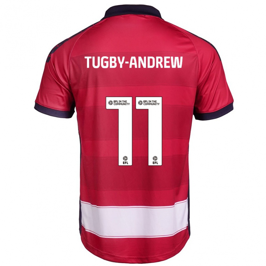 ילדים כדורגל Lindsey Tugby-Andrew #11 אדום לבן ג'רזי ביתית 2025/26