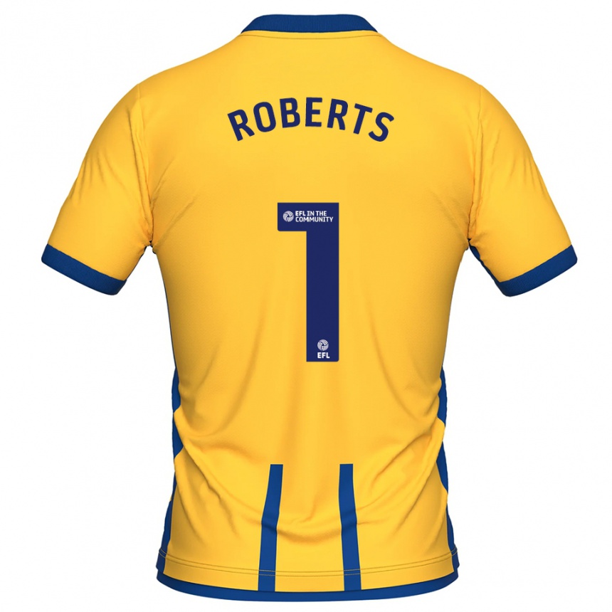 ילדים כדורגל ליאם רוברטס #1 צהוב כחול ג'רזי ביתית 2025/26