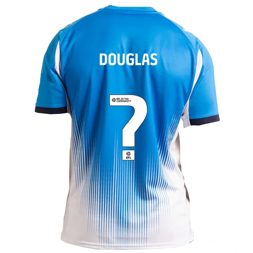 ילדים כדורגל Hanifa Douglas #0 כחול לבן ג'רזי ביתית 2025/26