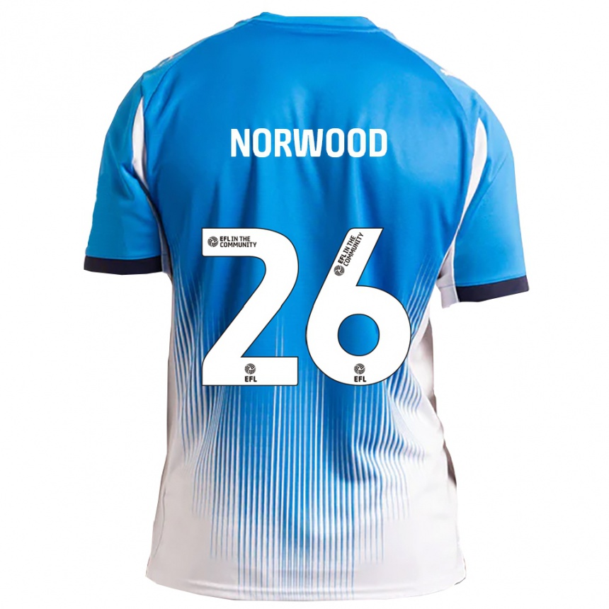 ילדים כדורגל אוליבר נורווד #26 כחול לבן ג'רזי ביתית 2025/26