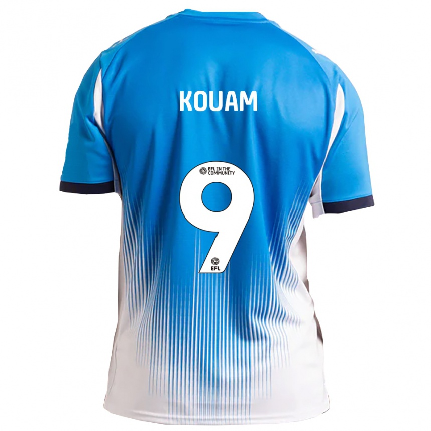 ילדים כדורגל Marcus Kouam #9 כחול לבן ג'רזי ביתית 2025/26