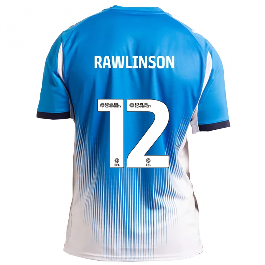 ילדים כדורגל Louie Rawlinson #12 כחול לבן ג'רזי ביתית 2025/26