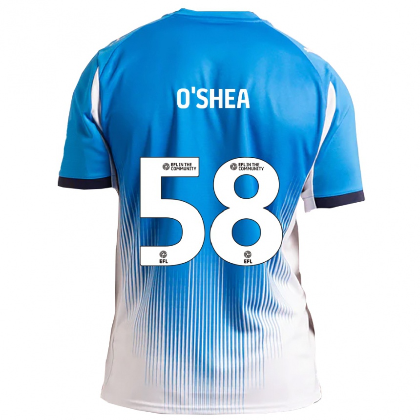 ילדים כדורגל Cian O'shea #58 כחול לבן ג'רזי ביתית 2025/26