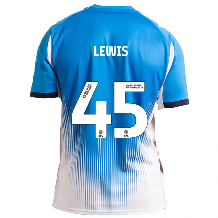 ילדים כדורגל Jake Lewis #45 כחול לבן ג'רזי ביתית 2025/26