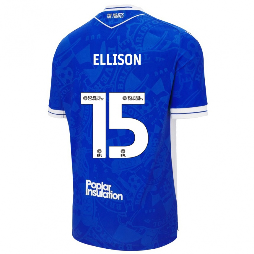 ילדים כדורגל דן אליסון #15 כחול לבן ג'רזי ביתית 2025/26