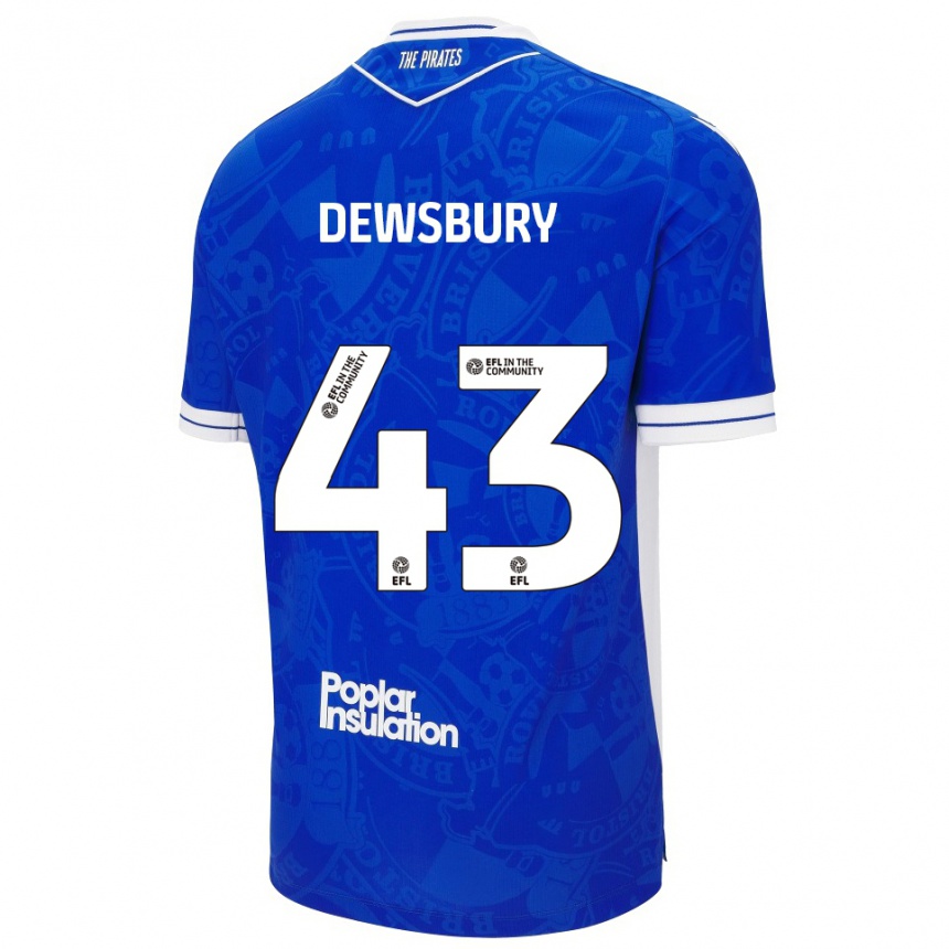 ילדים כדורגל אולי דוסבורי #43 כחול לבן ג'רזי ביתית 2025/26