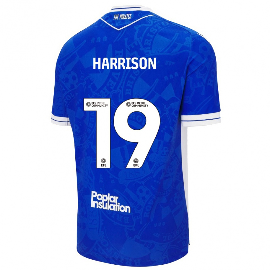 ילדים כדורגל אליס הריסון #19 כחול לבן ג'רזי ביתית 2025/26