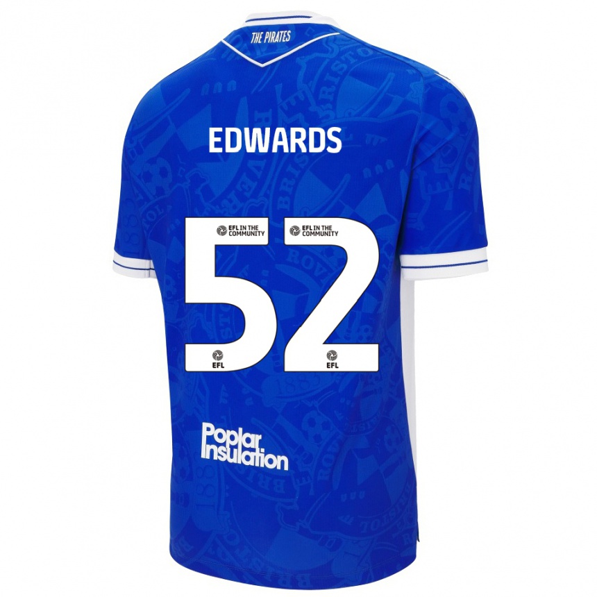 ילדים כדורגל Max Edwards #52 כחול לבן ג'רזי ביתית 2025/26 ילדים כדורגל Max Edwards #52 כחול לבן ג'רזי ביתית 2025/26