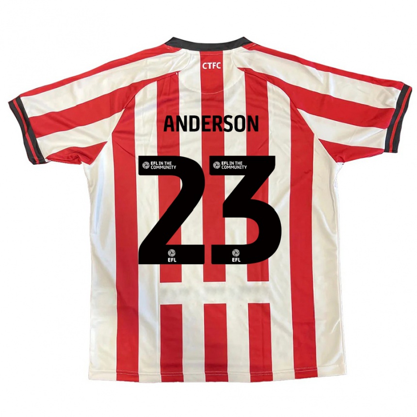 ילדים כדורגל טיין אנדרסון #23 אדום לבן שחור ג'רזי ביתית 2025/26