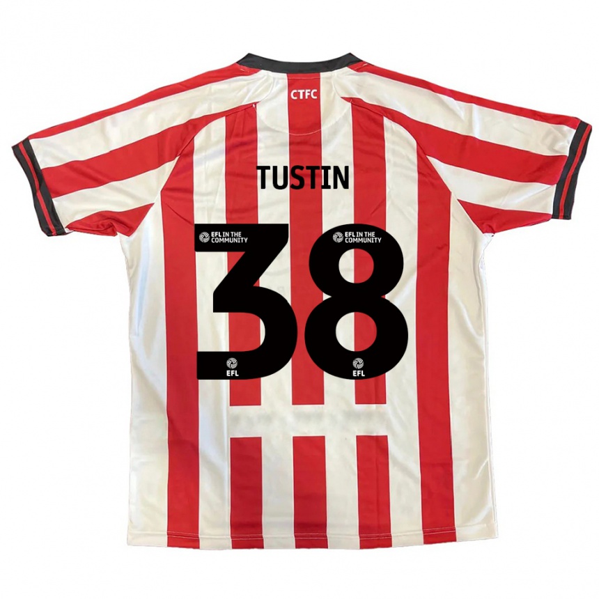 ילדים כדורגל Harry Tustin #38 אדום לבן שחור ג'רזי ביתית 2025/26