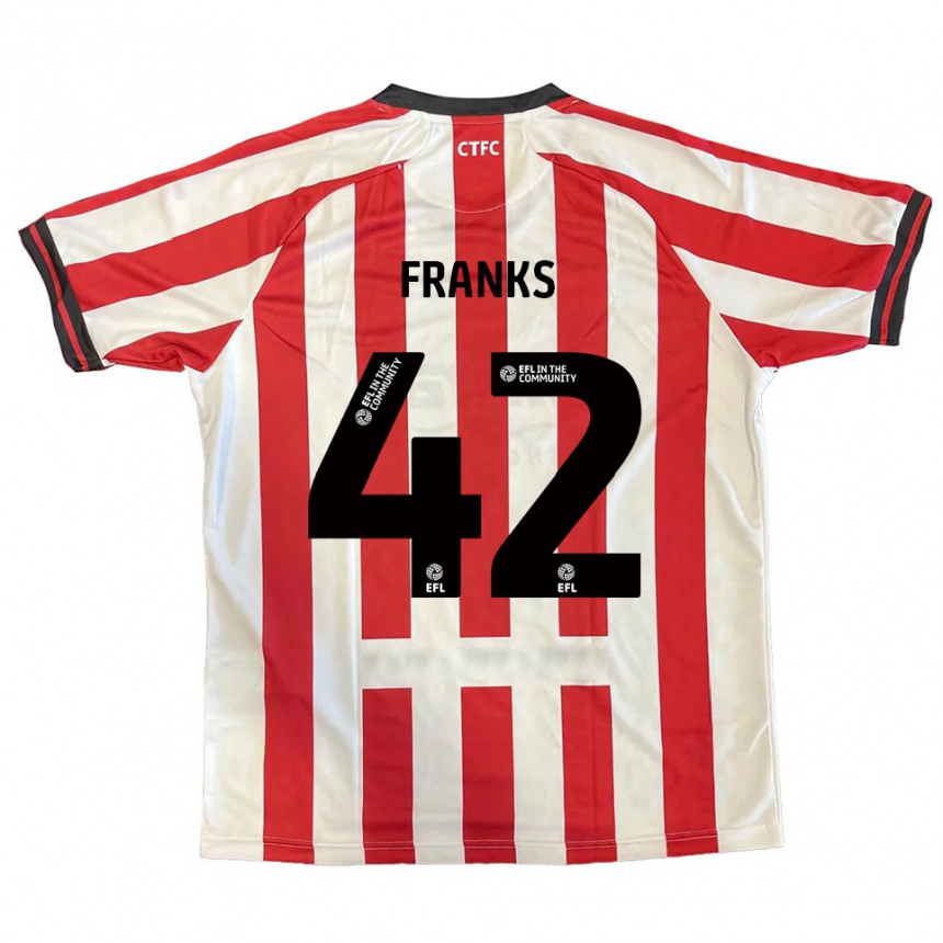 ילדים כדורגל Jude Franks #42 אדום לבן שחור ג'רזי ביתית 2025/26