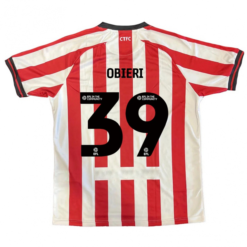 ילדים כדורגל Sopuruchukwu Obieri #39 אדום לבן שחור ג'רזי ביתית 2025/26