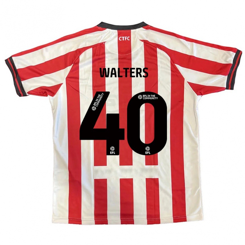 ילדים כדורגל Cameron Walters #40 אדום לבן שחור ג'רזי ביתית 2025/26