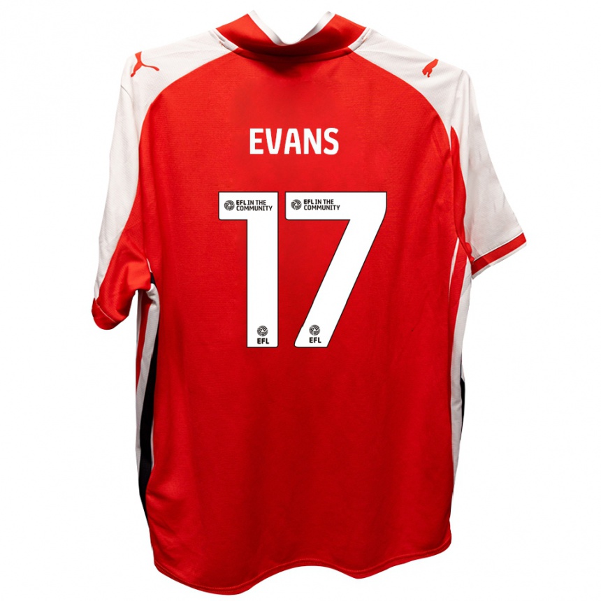 ילדים כדורגל צ'ד אוונס #17 אדום לבן ג'רזי ביתית 2025/26