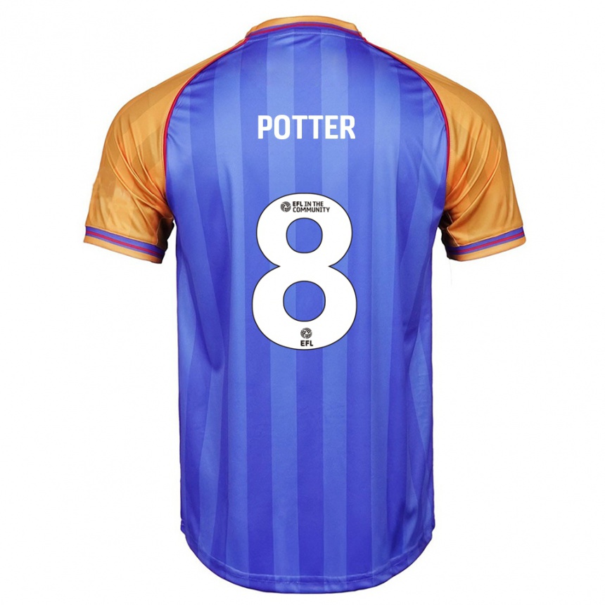 ילדים כדורגל Milly Potter #8 כחול כתום ג'רזי ביתית 2025/26