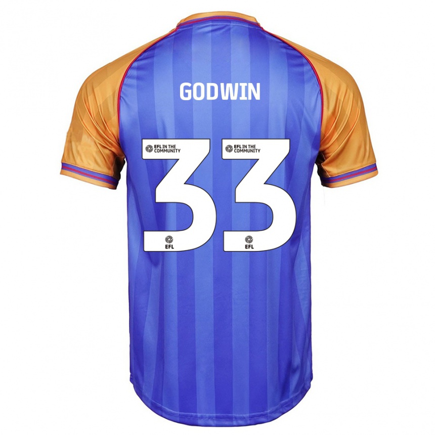 ילדים כדורגל איזק גודווין #33 כחול כתום ג'רזי ביתית 2025/26