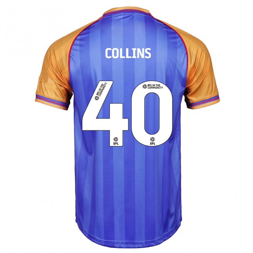 ילדים כדורגל Jude Collins #40 כחול כתום ג'רזי ביתית 2025/26