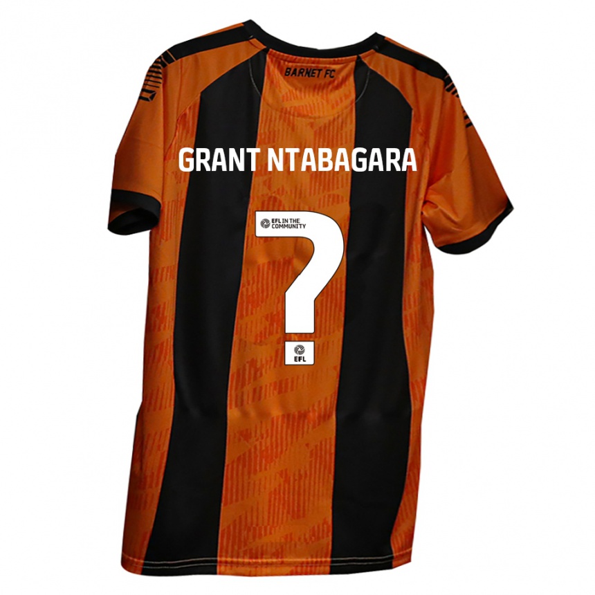 ילדים כדורגל Kaela Grant Ntabagara #0 כתום שחור ג'רזי ביתית 2025/26