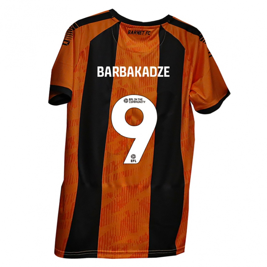 ילדים כדורגל David Barbakadze #9 כתום שחור ג'רזי ביתית 2025/26