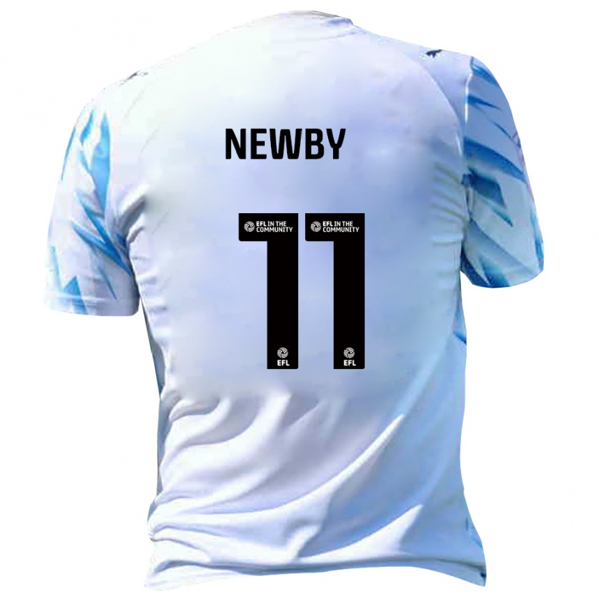 ילדים כדורגל אליוט ניובי #11 לבן תכלת ג'רזי ביתית 2025/26