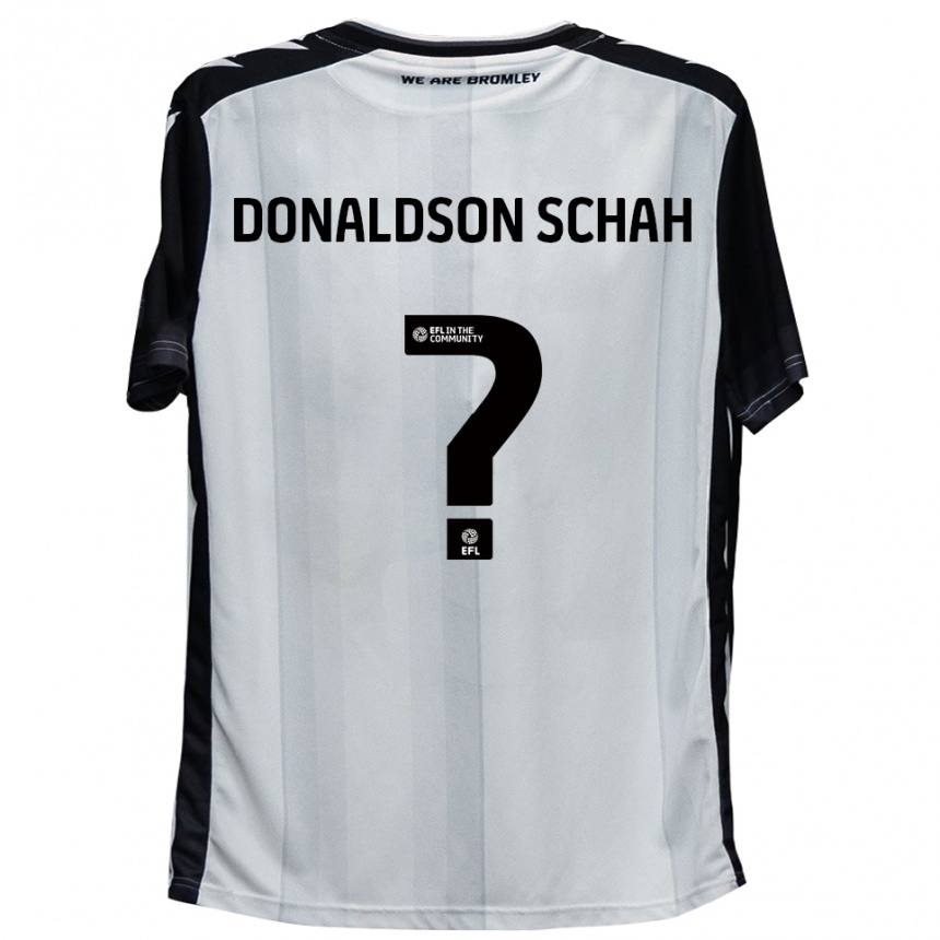 ילדים כדורגל Anwen Donaldson Schah #0 לבן שחור ג'רזי ביתית 2025/26