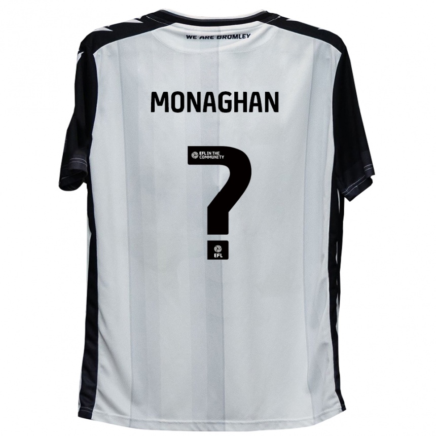 ילדים כדורגל Daisy Monaghan #0 לבן שחור ג'רזי ביתית 2025/26