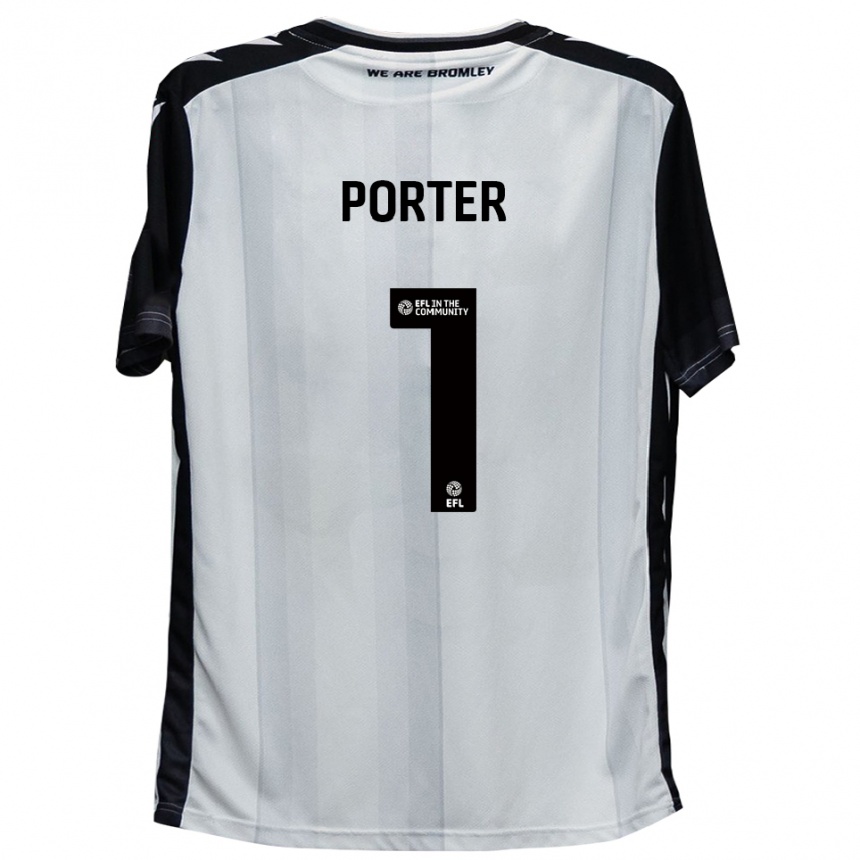 ילדים כדורגל George Porter #1 לבן שחור ג'רזי ביתית 2025/26