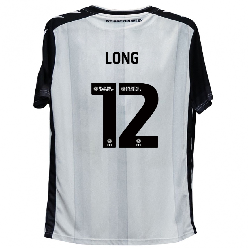 ילדים כדורגל Sam Long #12 לבן שחור ג'רזי ביתית 2025/26