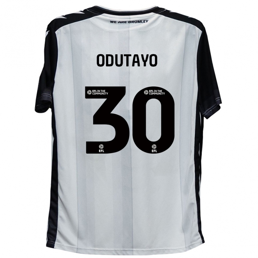 ילדים כדורגל אידריס אודוטיו #30 לבן שחור ג'רזי ביתית 2025/26