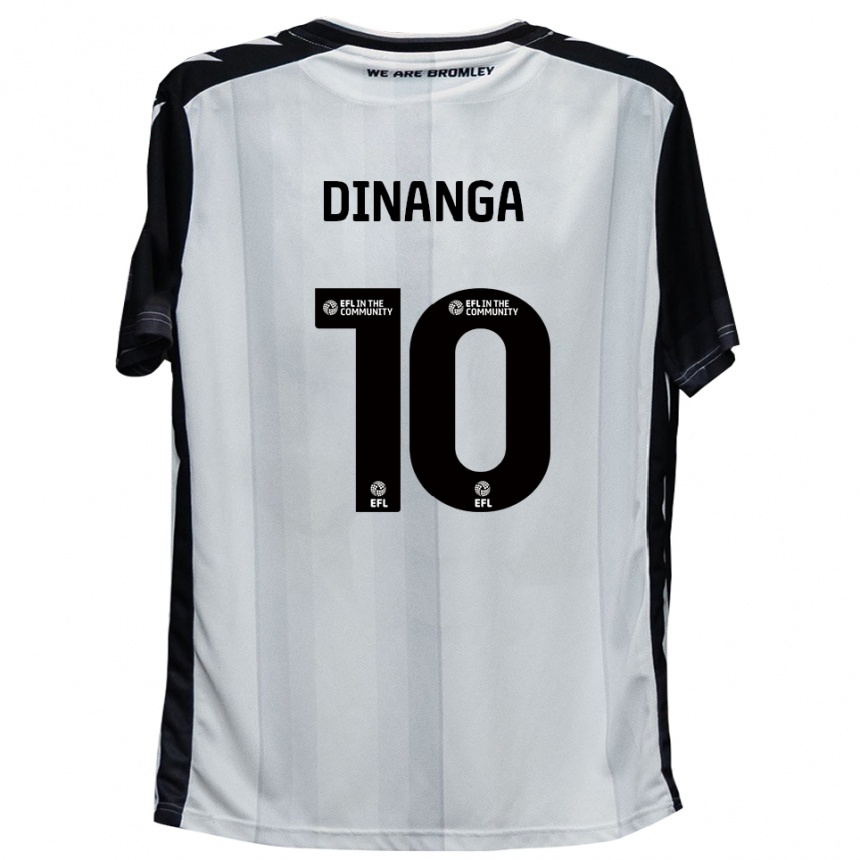 ילדים כדורגל Marcus Dinanga #10 לבן שחור ג'רזי ביתית 2025/26