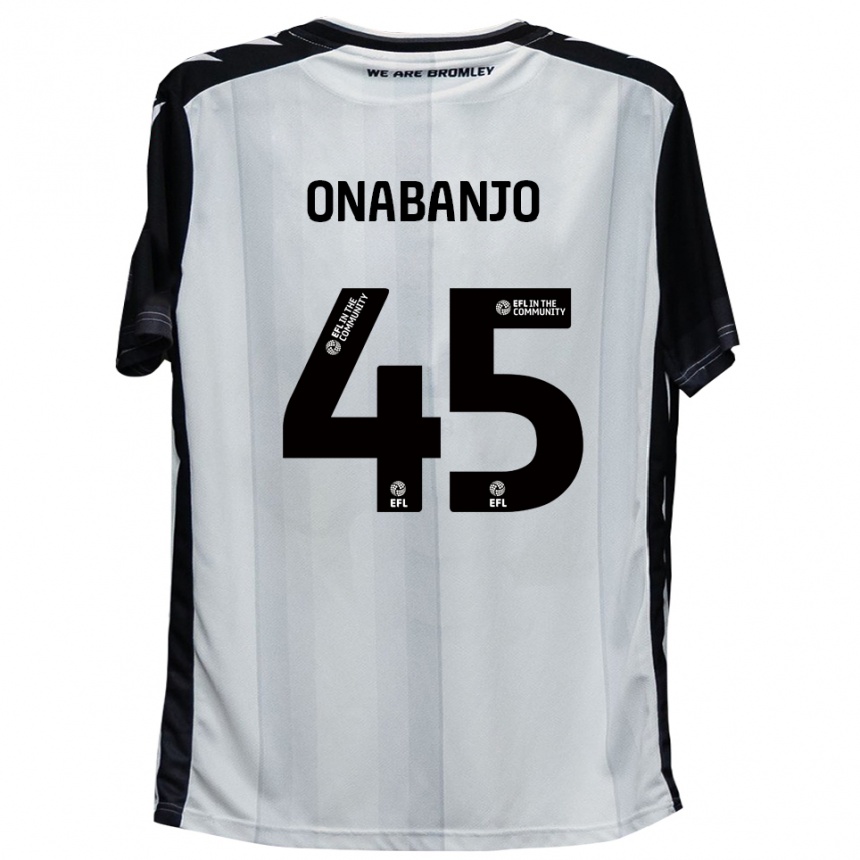 ילדים כדורגל Remi Onabanjo #45 לבן שחור ג'רזי ביתית 2025/26