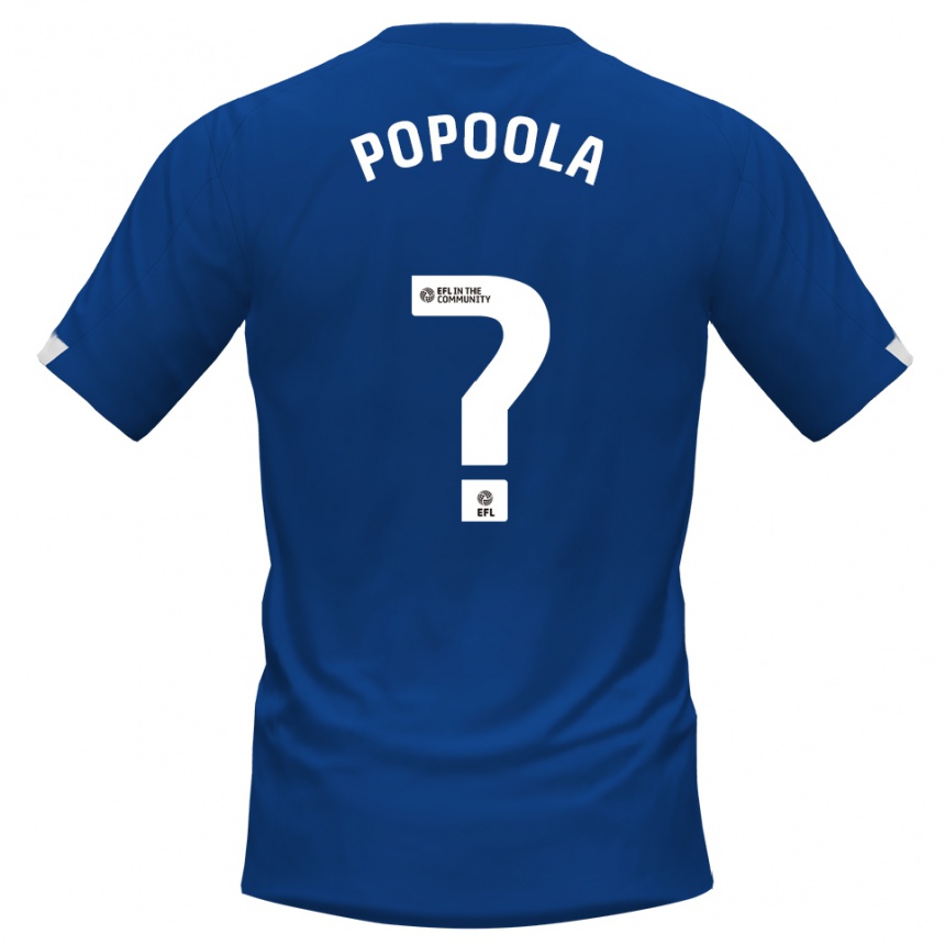 ילדים כדורגל Enoch Popoola #0 כחול לבן ג'רזי ביתית 2025/26