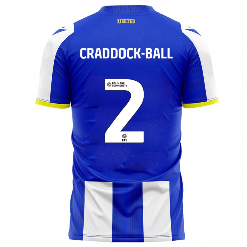 ילדים כדורגל Jac Craddock-Ball #2 כחול לבן ג'רזי ביתית 2025/26