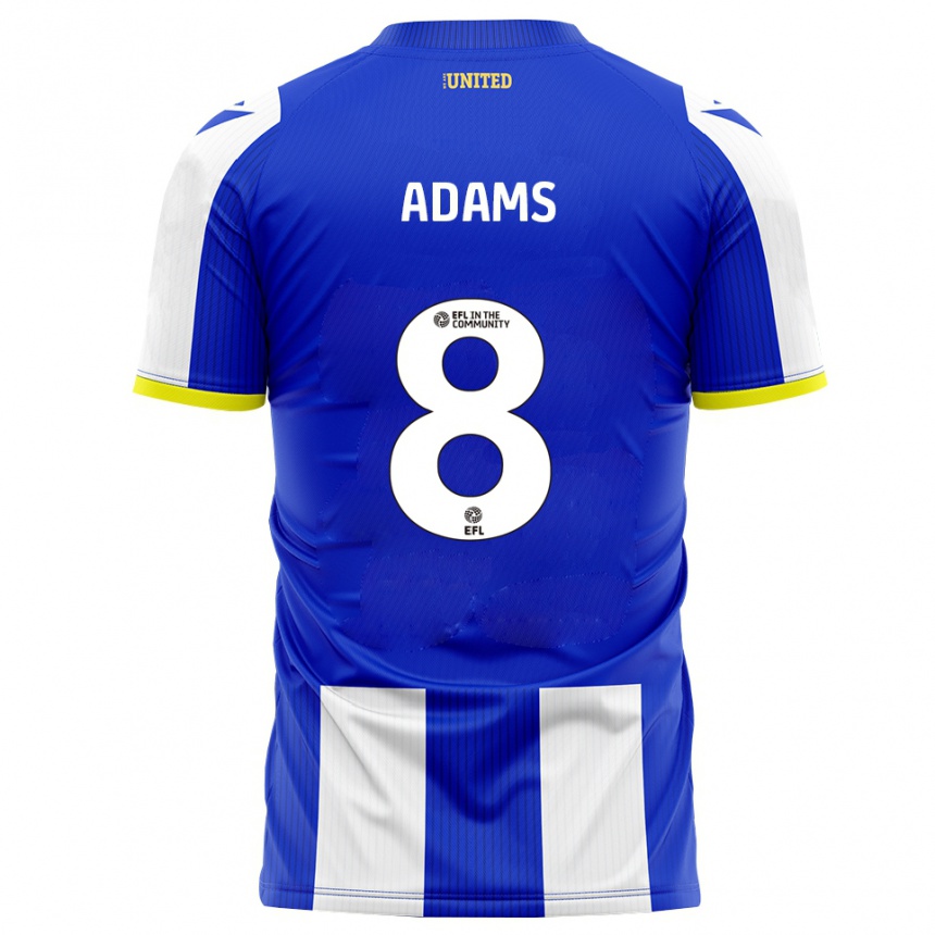 ילדים כדורגל Thalia Adams #8 כחול לבן ג'רזי ביתית 2025/26