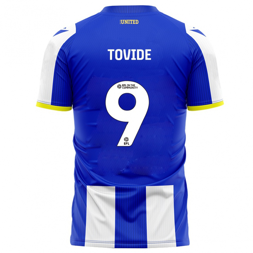ילדים כדורגל Samson Tovide #9 כחול לבן ג'רזי ביתית 2025/26