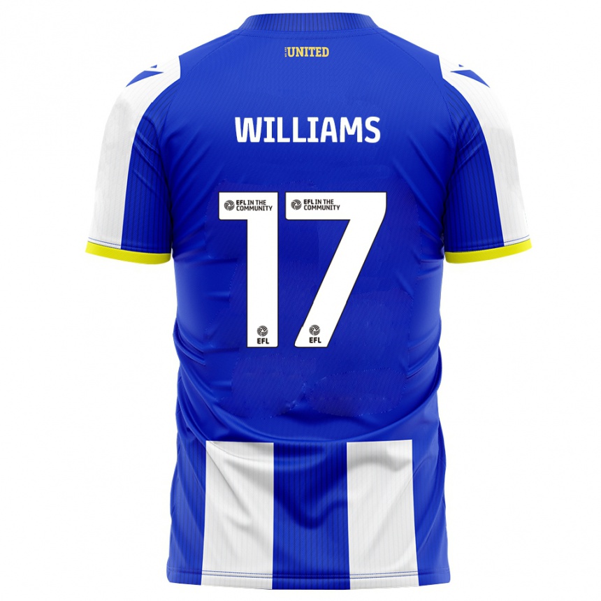 ילדים כדורגל ג'דן וויליאמס #17 כחול לבן ג'רזי ביתית 2025/26