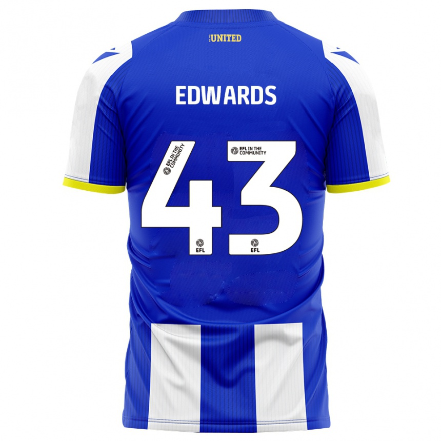 ילדים כדורגל Frankie Edwards #43 כחול לבן ג'רזי ביתית 2025/26