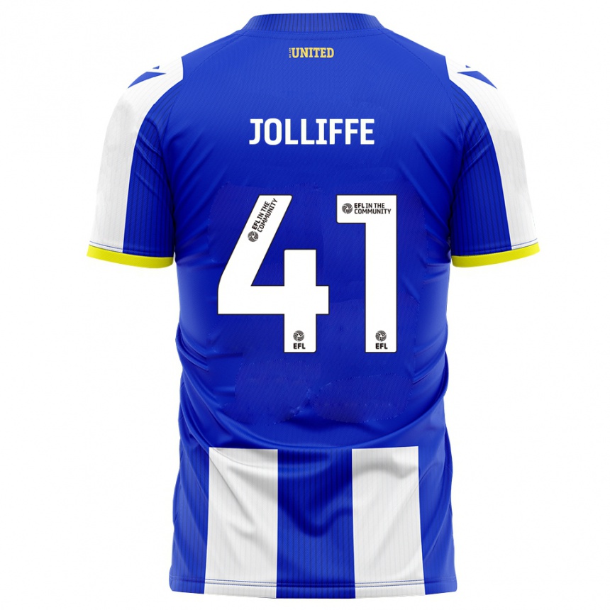 ילדים כדורגל Max Jolliffe #41 כחול לבן ג'רזי ביתית 2025/26