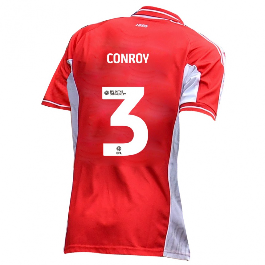 ילדים כדורגל דיון קונרוי #3 אדום לבן ג'רזי ביתית 2025/26