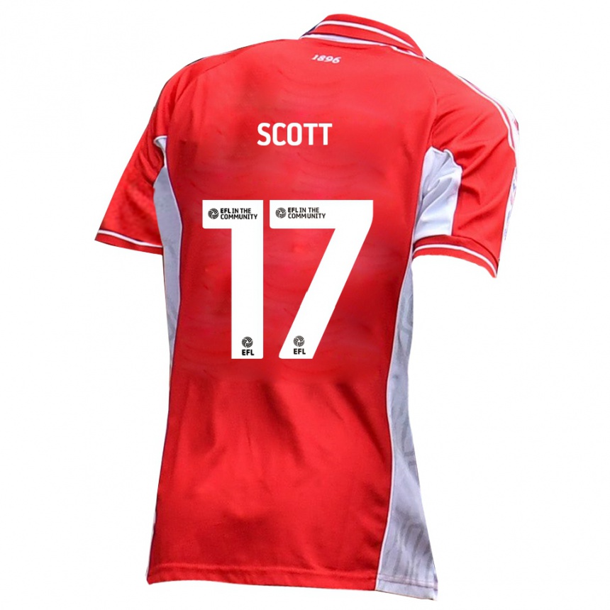 ילדים כדורגל קייל סקוט #17 אדום לבן ג'רזי ביתית 2025/26