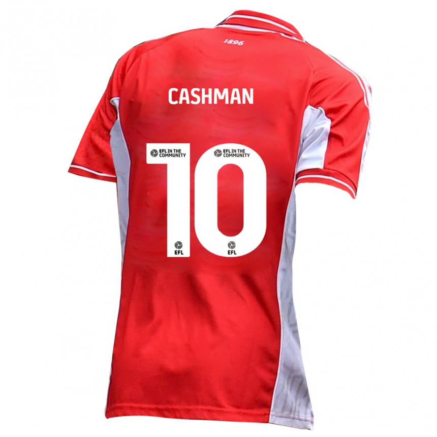 ילדים כדורגל Danny Cashman #10 אדום לבן ג'רזי ביתית 2025/26