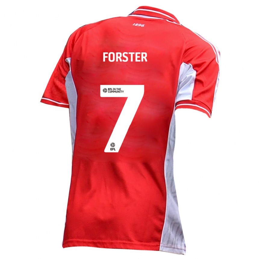 ילדים כדורגל הארי פורסטר #7 אדום לבן ג'רזי ביתית 2025/26