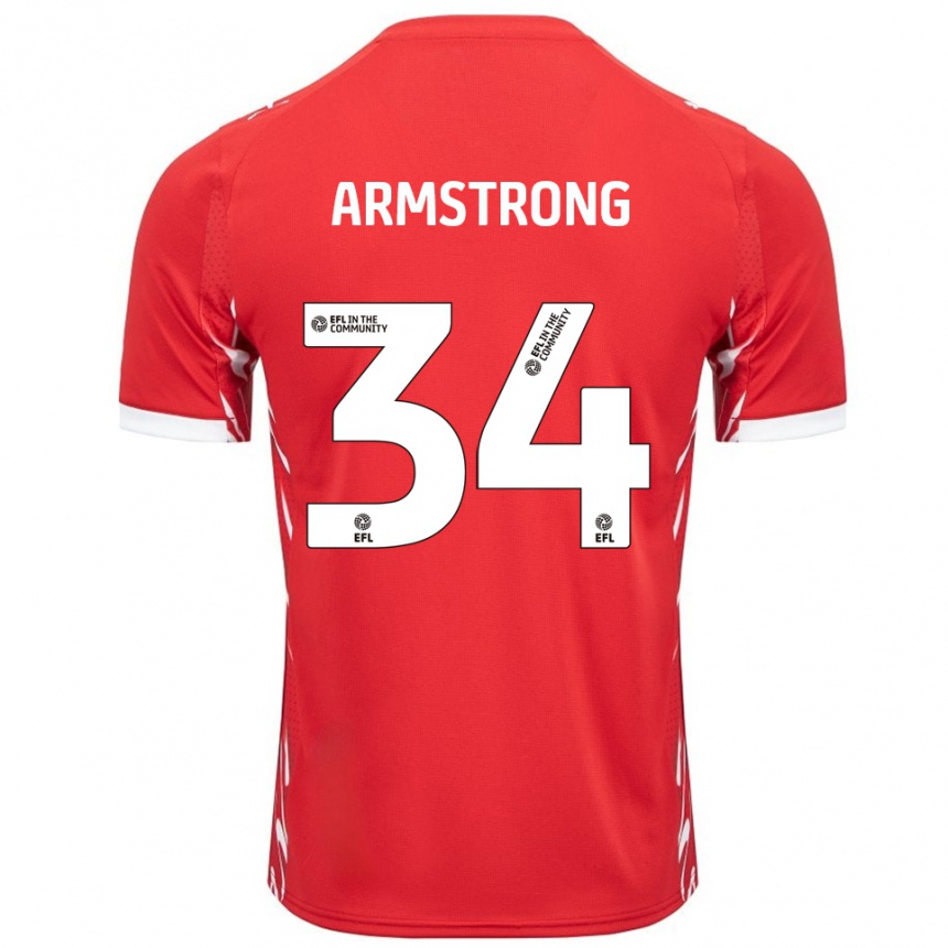 ילדים כדורגל Oliver Armstrong #34 אדום לבן ג'רזי ביתית 2025/26