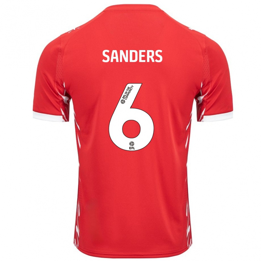 ילדים כדורגל מקס סנדרס #6 אדום לבן ג'רזי ביתית 2025/26