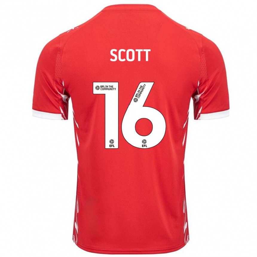 ילדים כדורגל Iago Scott #16 אדום לבן ג'רזי ביתית 2025/26