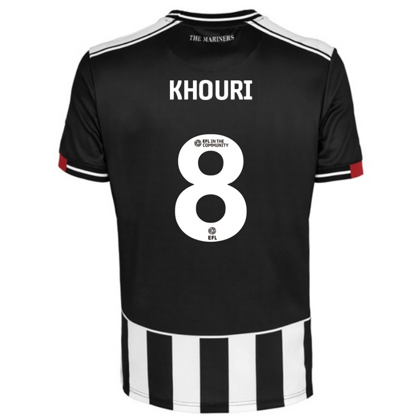 ילדים כדורגל איוון ח׳ורי #8 שחור לבן אדום ג'רזי ביתית 2025/26