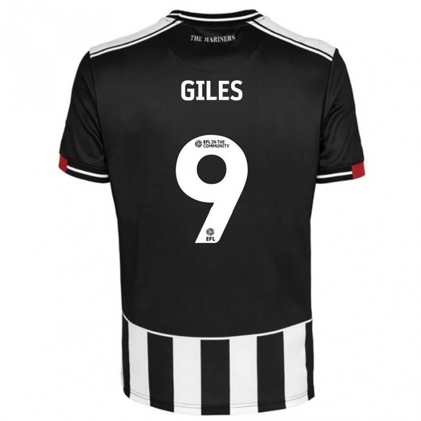 ילדים כדורגל Grayson Giles #9 שחור לבן אדום ג'רזי ביתית 2025/26