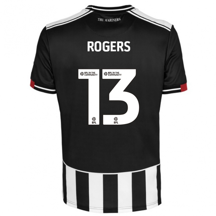 ילדים כדורגל Hayden Rogers #13 שחור לבן אדום ג'רזי ביתית 2025/26